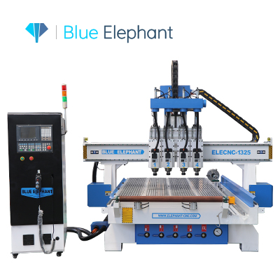 1325 Multihead 4 Processes CNC Router with Rotary Device