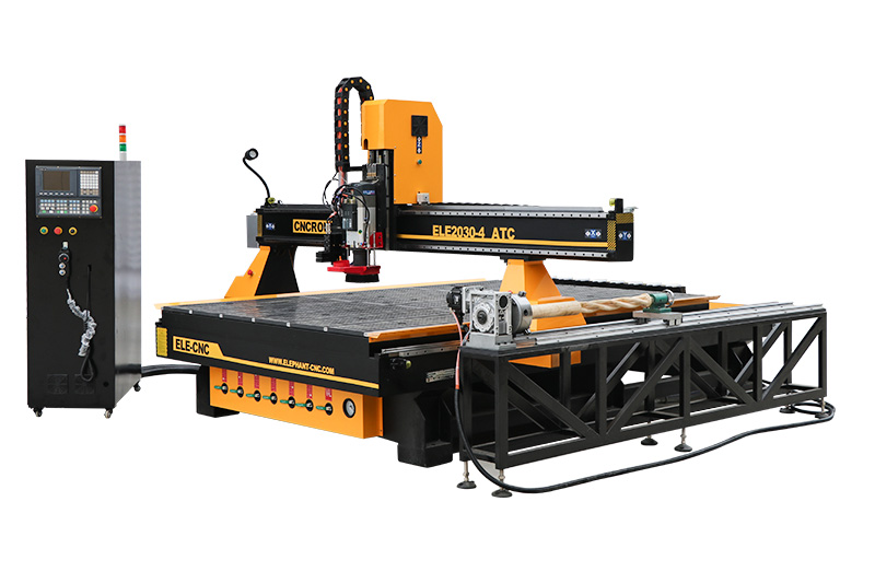 Custom 2030 Digital Wood Cutting Machine 4 Axis ATC CNC Router with Rotary Device