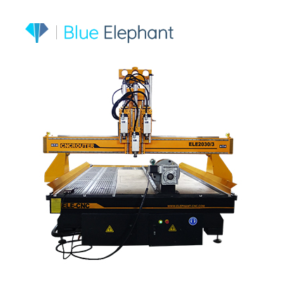 Custom 2030 Multi Head 4 Axis CNC Router with Rotary Device