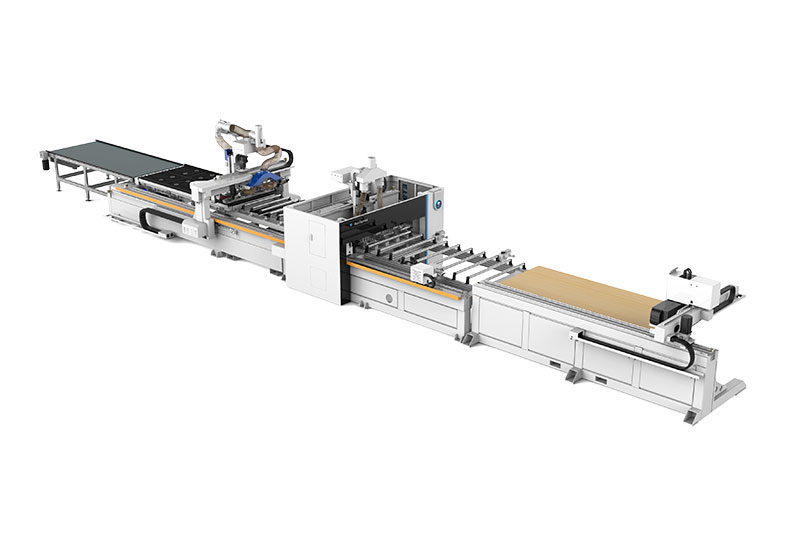 ET-9 Intelligent Labeling CNC Drilling and Cutting Production Line for Wood Furniture Making