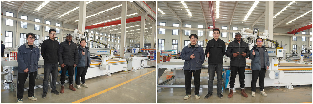 Customer from Rwanda Come to Our Factory for Training High Efficiency Furniture Production Line