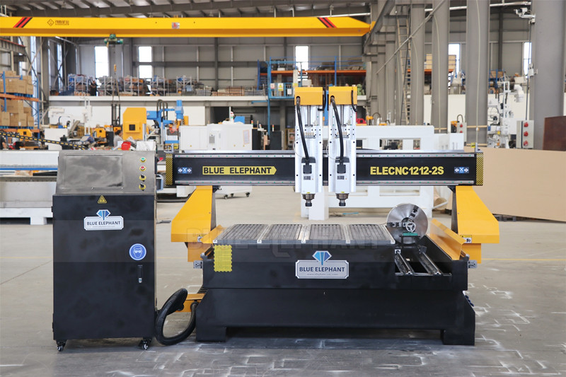 Multi Head 1212 Double Spindle Rotary Axis Small CNC Router will be Sent to the United States